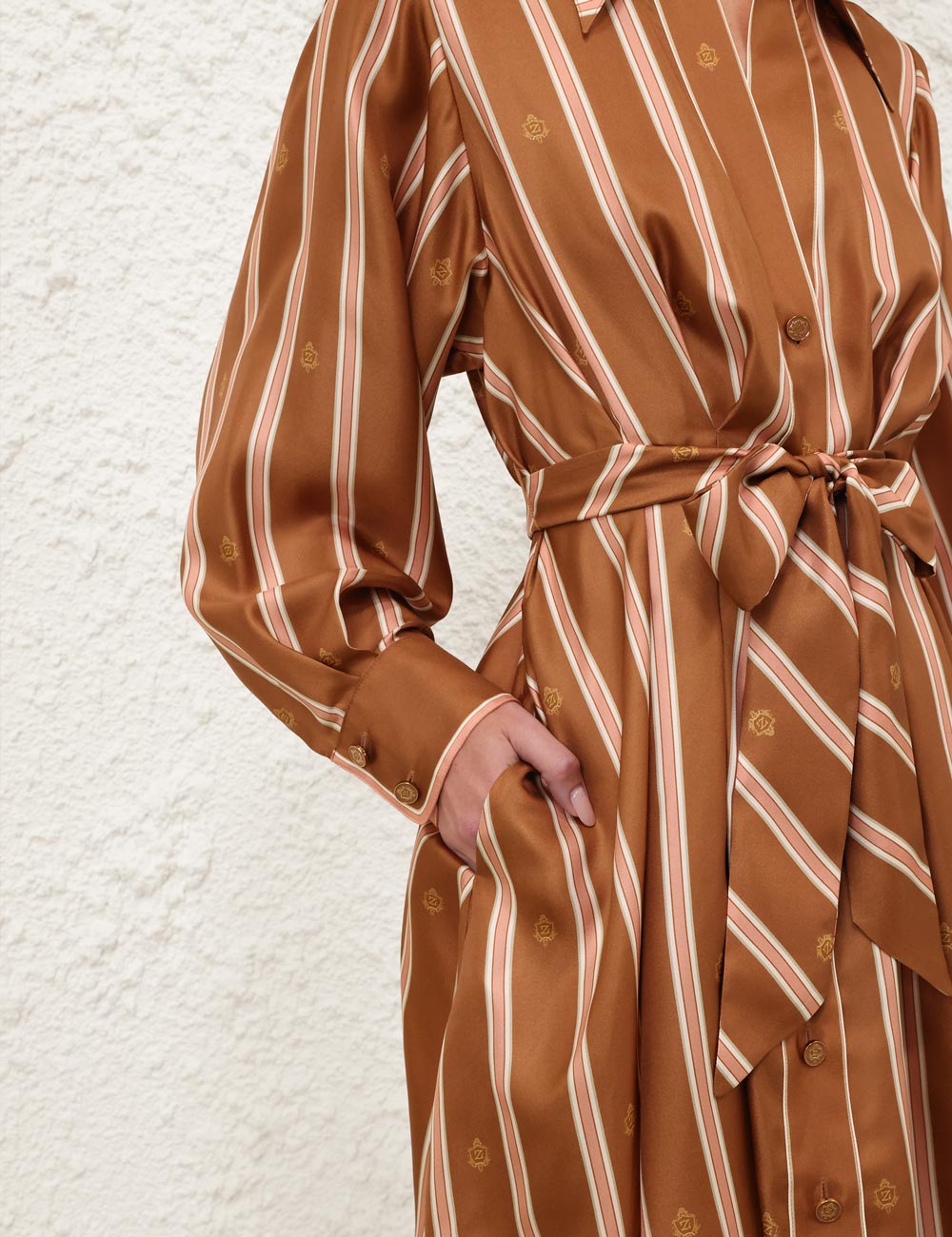 EMBLEM TUCK MINI DRESS