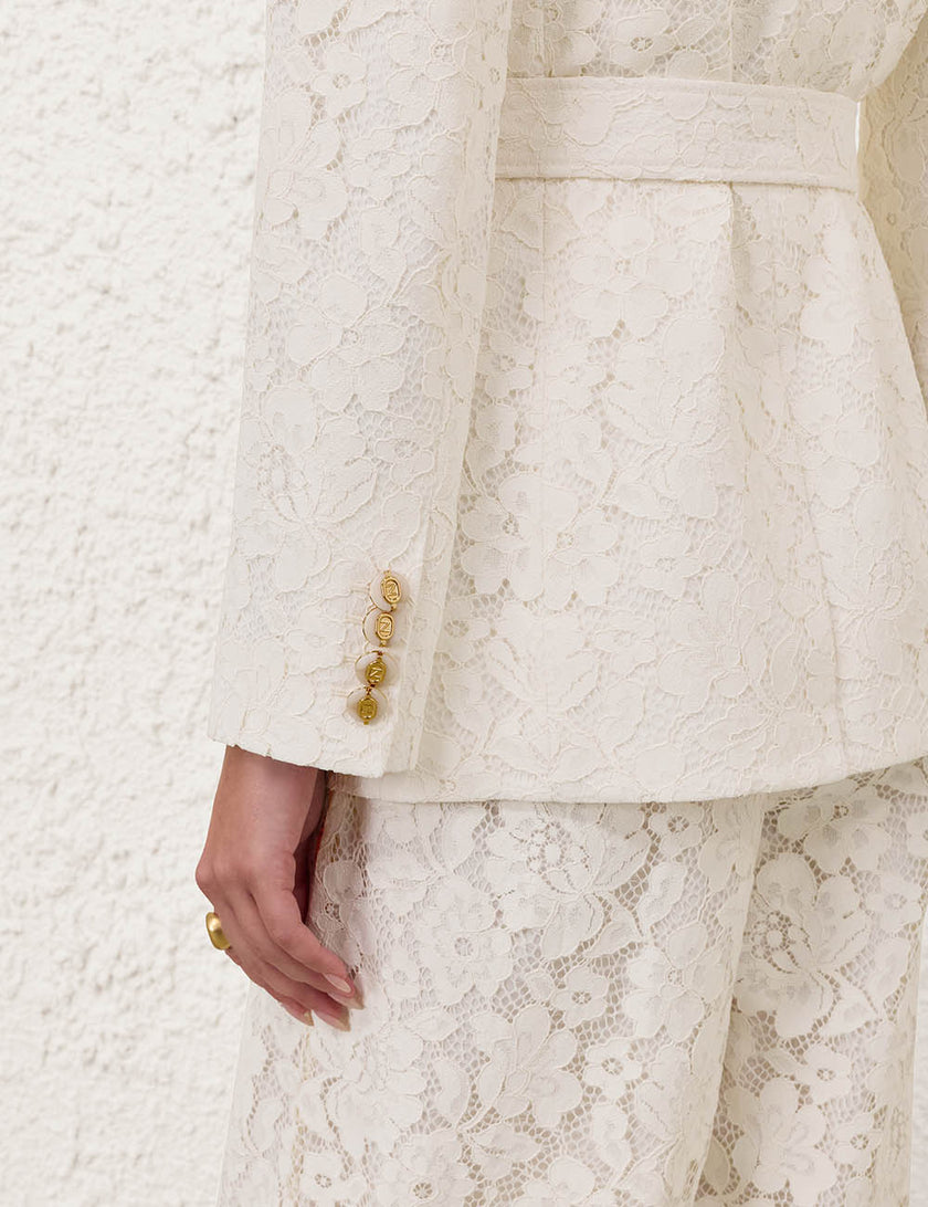 LUNA LACE BELTED BLAZER