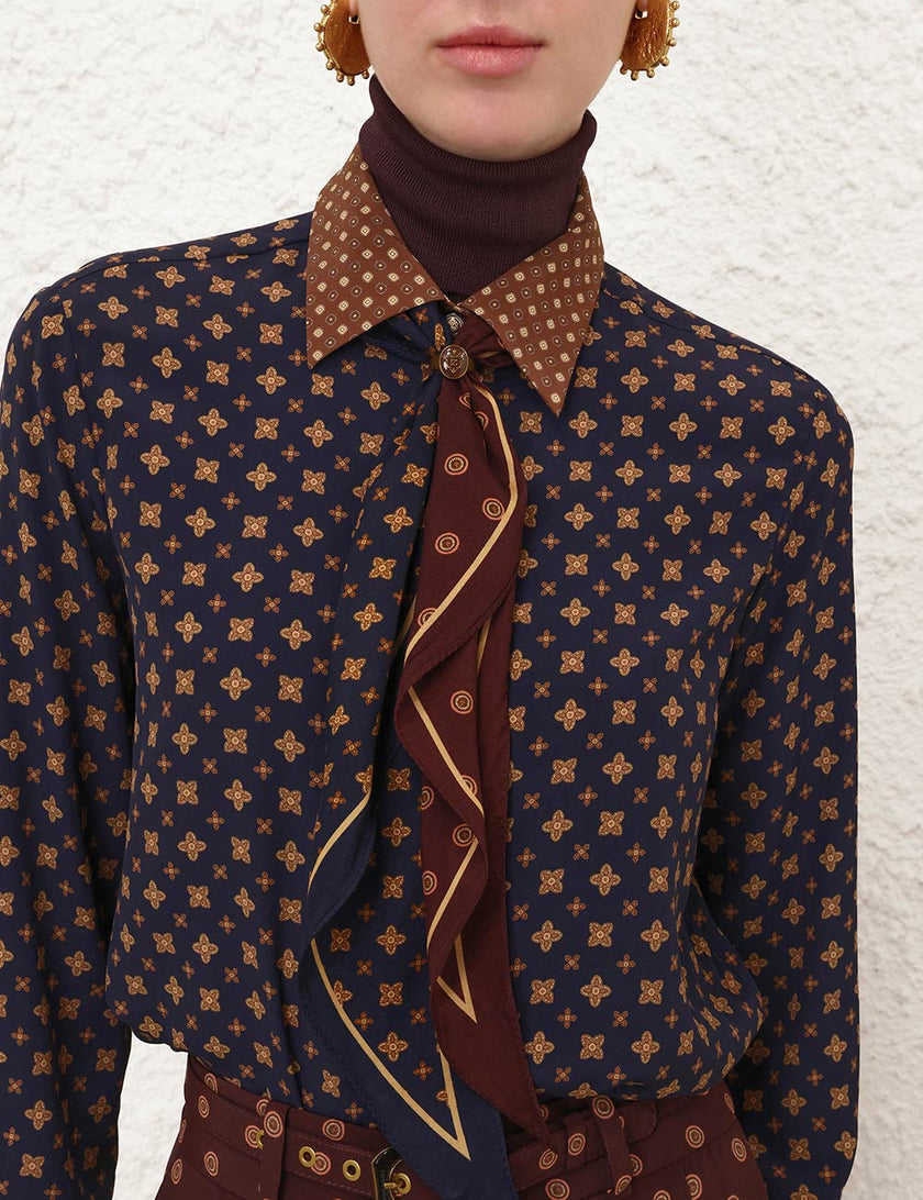 RELAXED SHIRT IN MULTI GEO PRINT