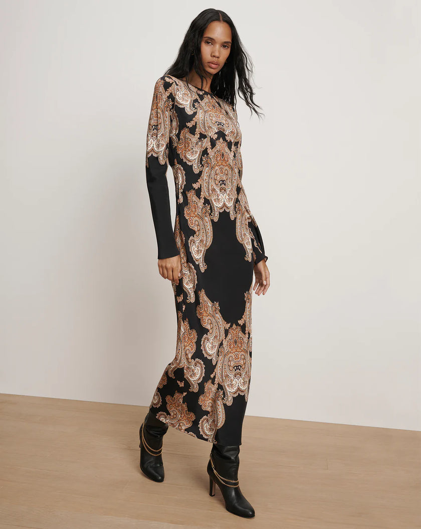 LUPITA PAISLEY MIDI DRESS
