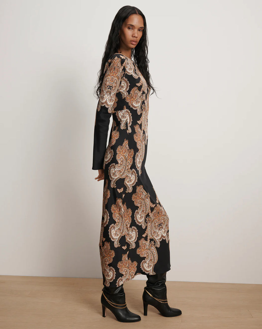 LUPITA PAISLEY MIDI DRESS