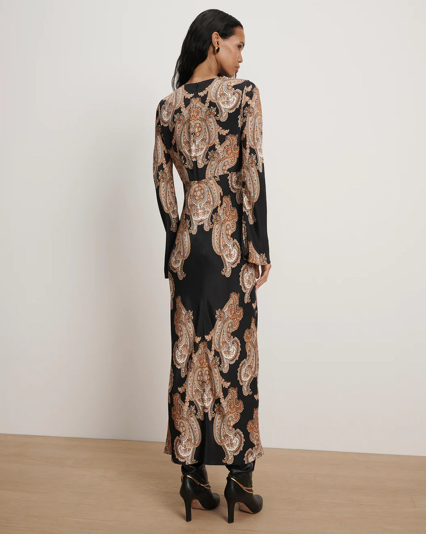 LUPITA PAISLEY MIDI DRESS