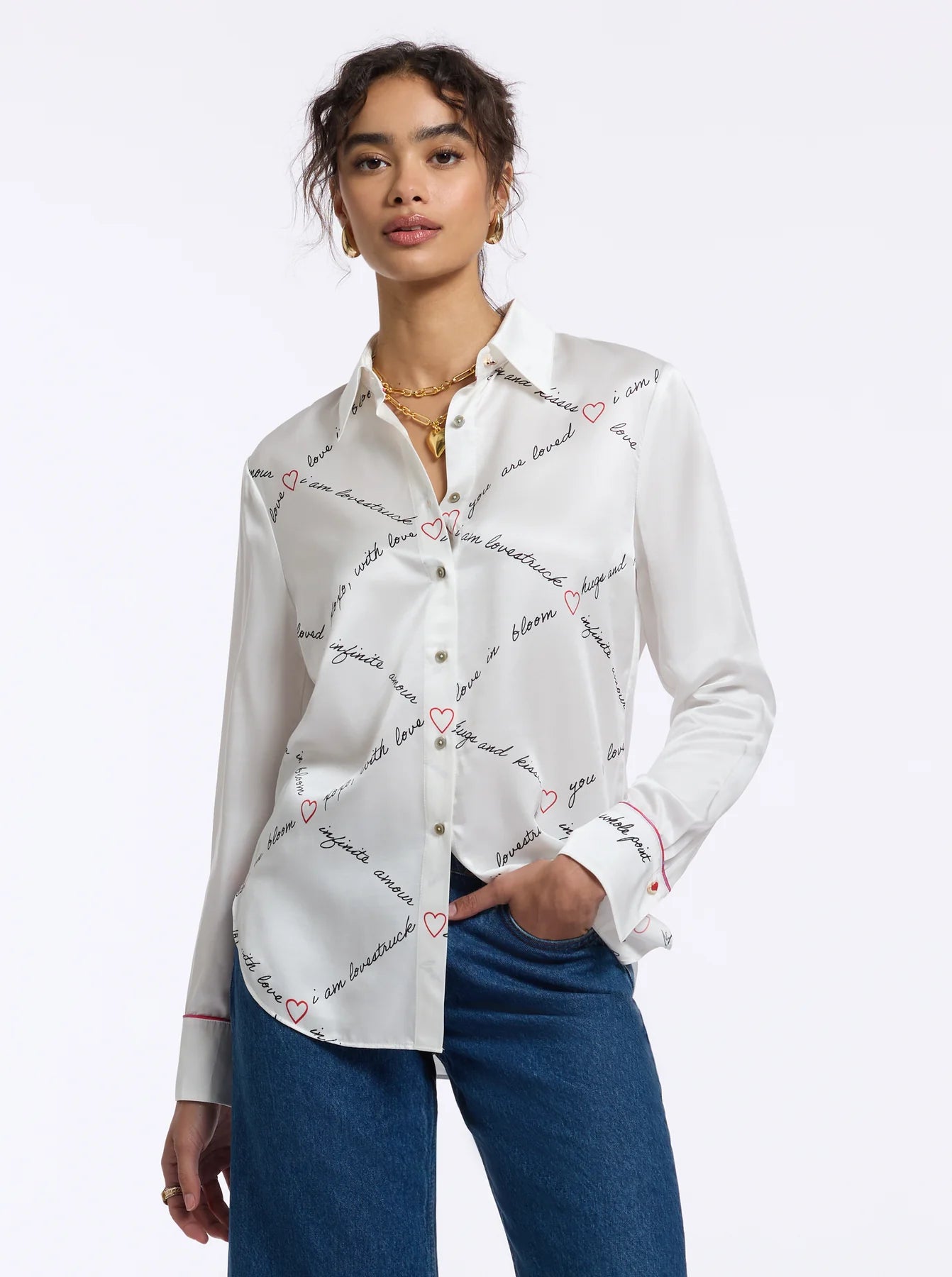 GABRIELA LONG SLEEVE BUTTON DOWN SHIRT