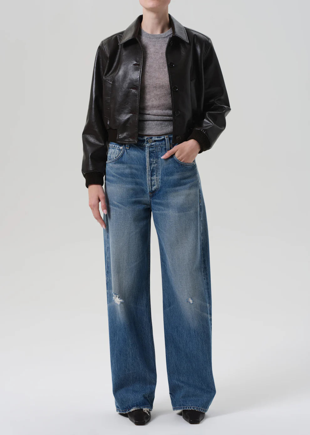 LOLA BOMBER RECYCLED LEATHER