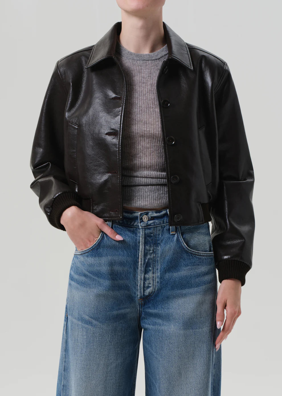 LOLA BOMBER RECYCLED LEATHER