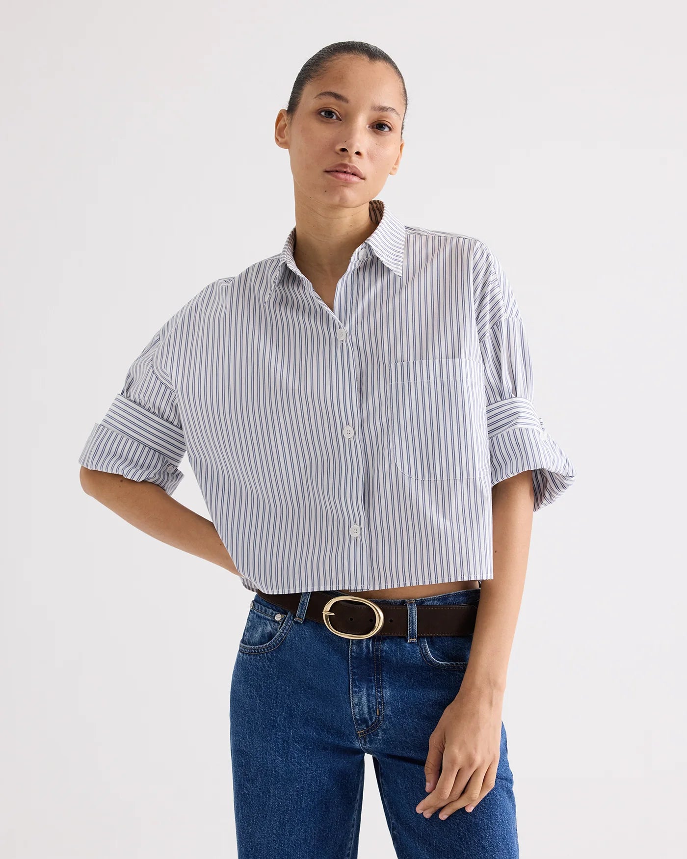 NEXT EX SHIRT IN DOUBLE STRIPE SHIRTING