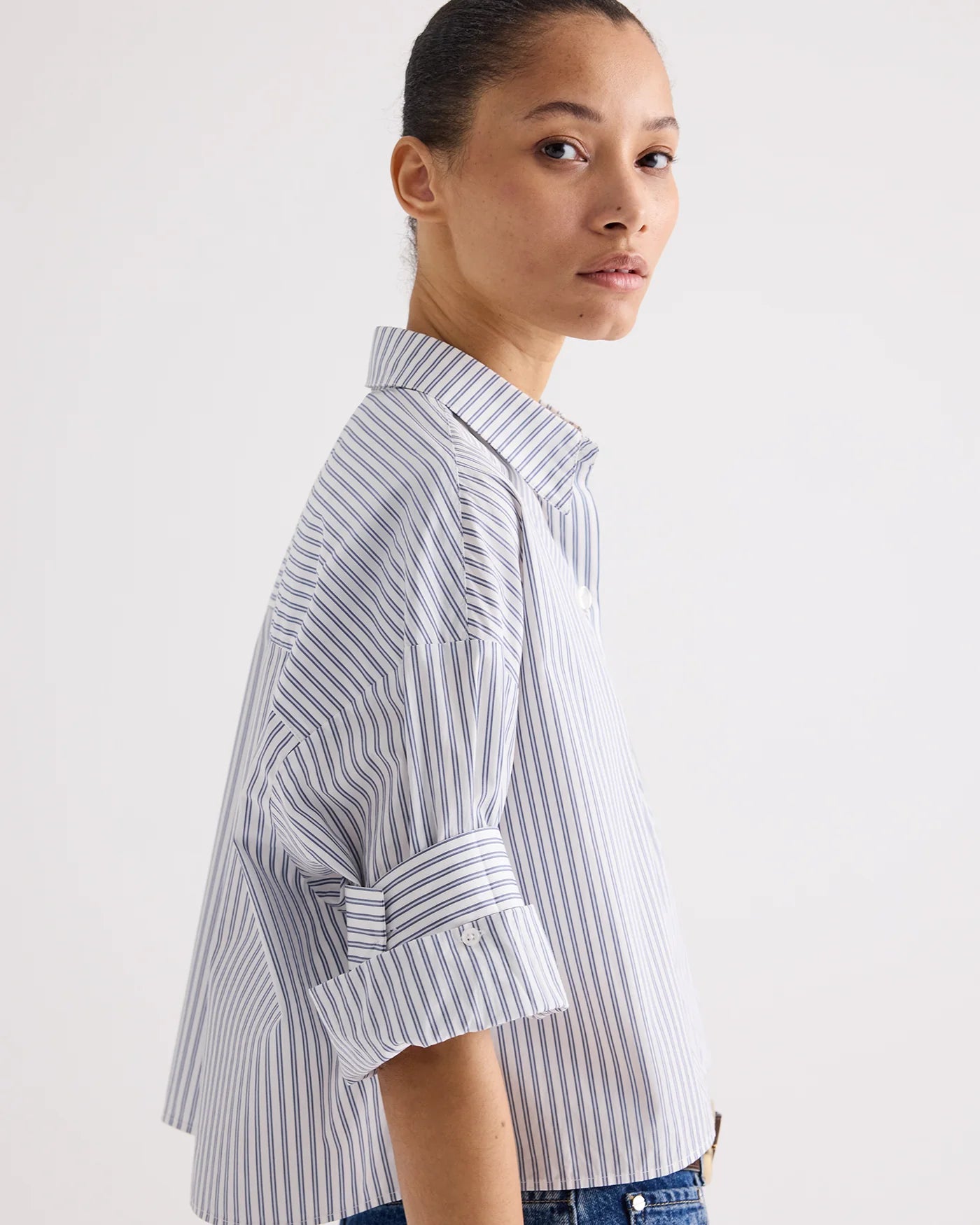 NEXT EX SHIRT IN DOUBLE STRIPE SHIRTING