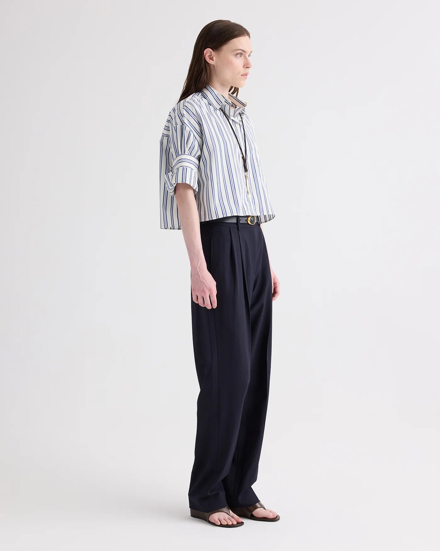 NEXT EX SHIRT IN MENS STRIPE ON SUPERFINE POPLIN