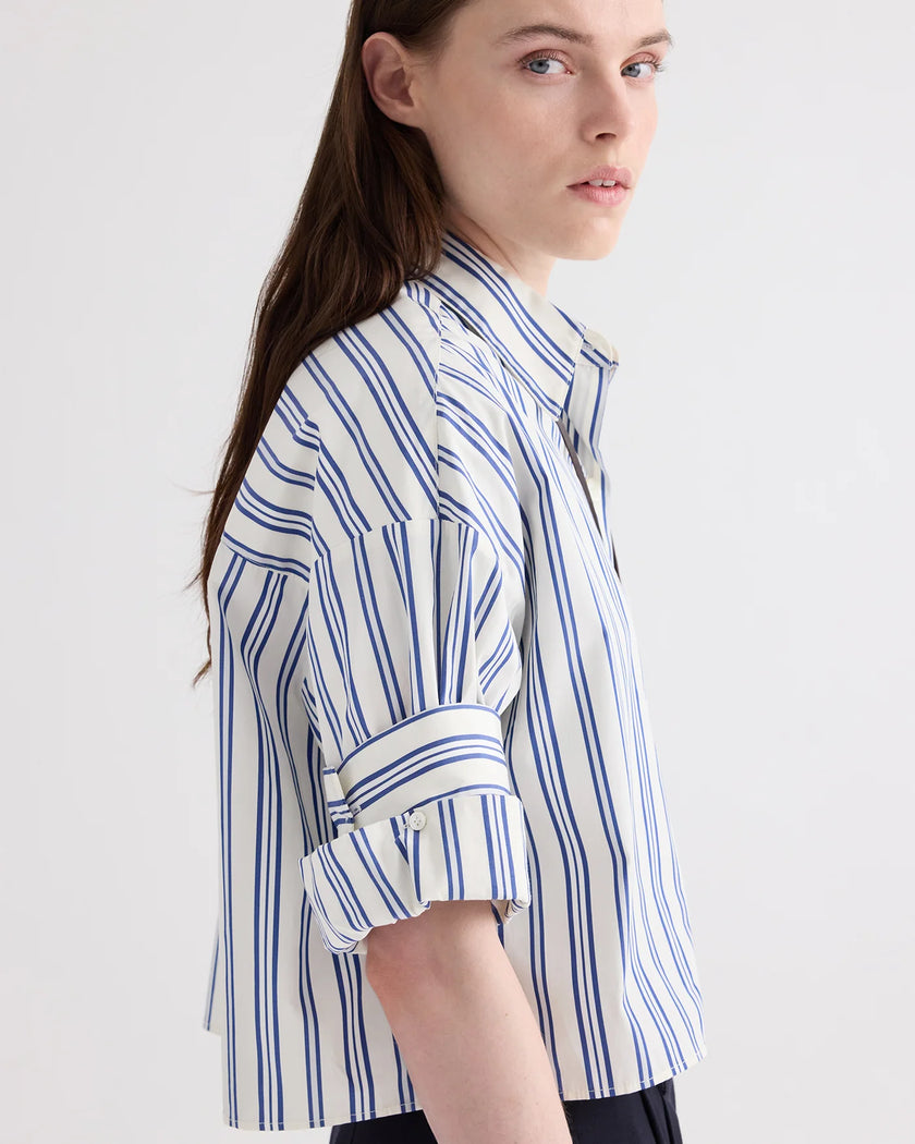 NEXT EX SHIRT IN MENS STRIPE ON SUPERFINE POPLIN