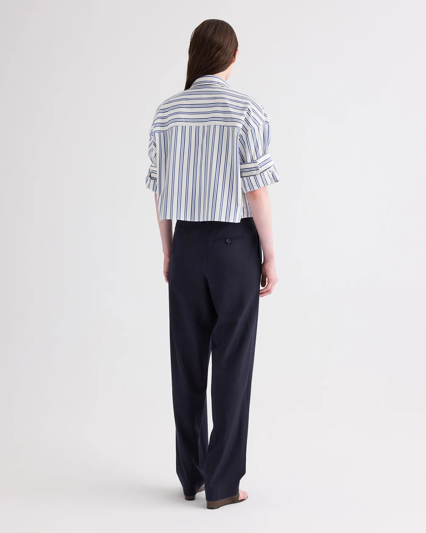 NEXT EX SHIRT IN MENS STRIPE ON SUPERFINE POPLIN