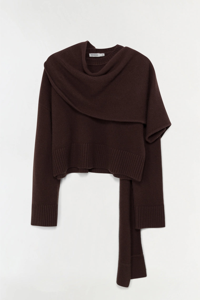 ELSON WOOL CASHMERE SCARF SWEATER