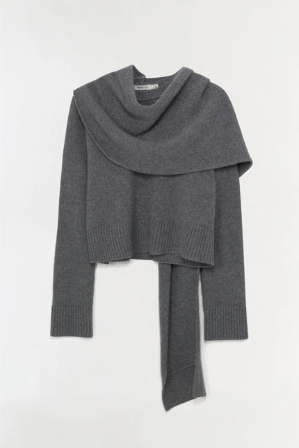 ELSON WOOL CASHMERE SCARF SWEATER