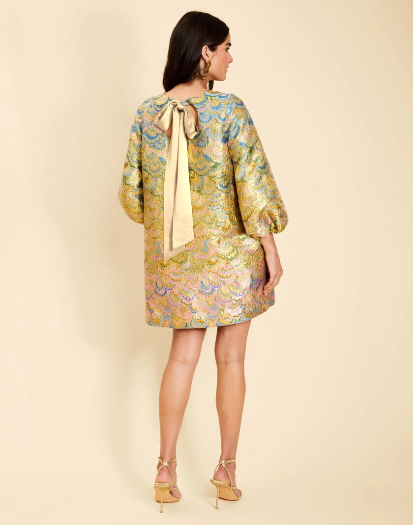 ROSANNA MINI DRESS IN GILDED MARBLE
