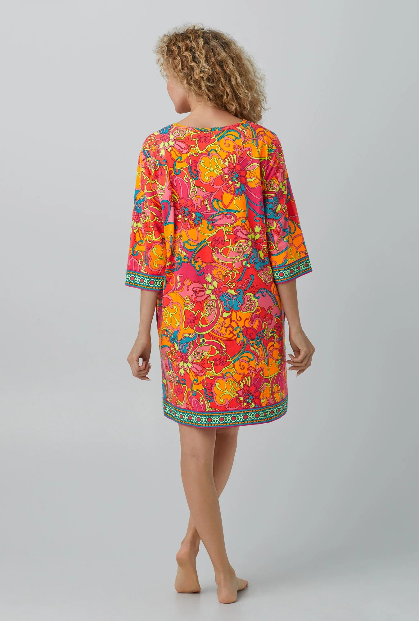 QUARTER SLEEVE STRETCH JERSEY CAFTAN