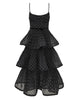 PLEATED TIERED MIDI DRESS