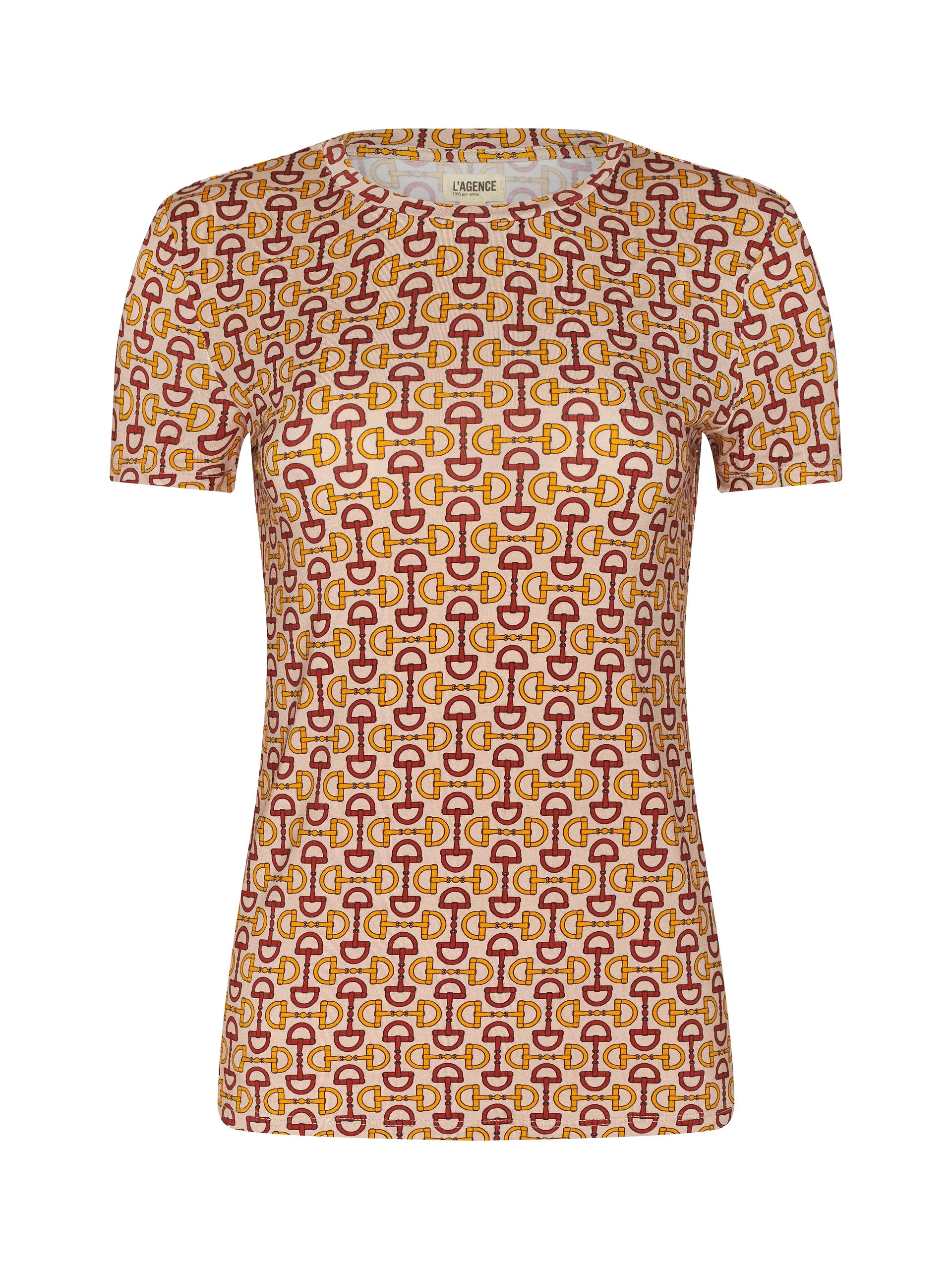 RESSI FITTED TEE IN MULTI ALLOVER HORSE BIT