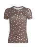 RESSI FITTED TEE IN CARDAMOM ECRU POLKA DOT