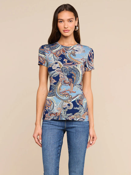 RESSI FITTED TEE IN MIDNIGHT MULTI BESARABIAN PAISLEY
