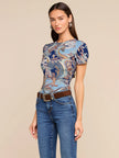 RESSI FITTED TEE IN MIDNIGHT MULTI BESARABIAN PAISLEY