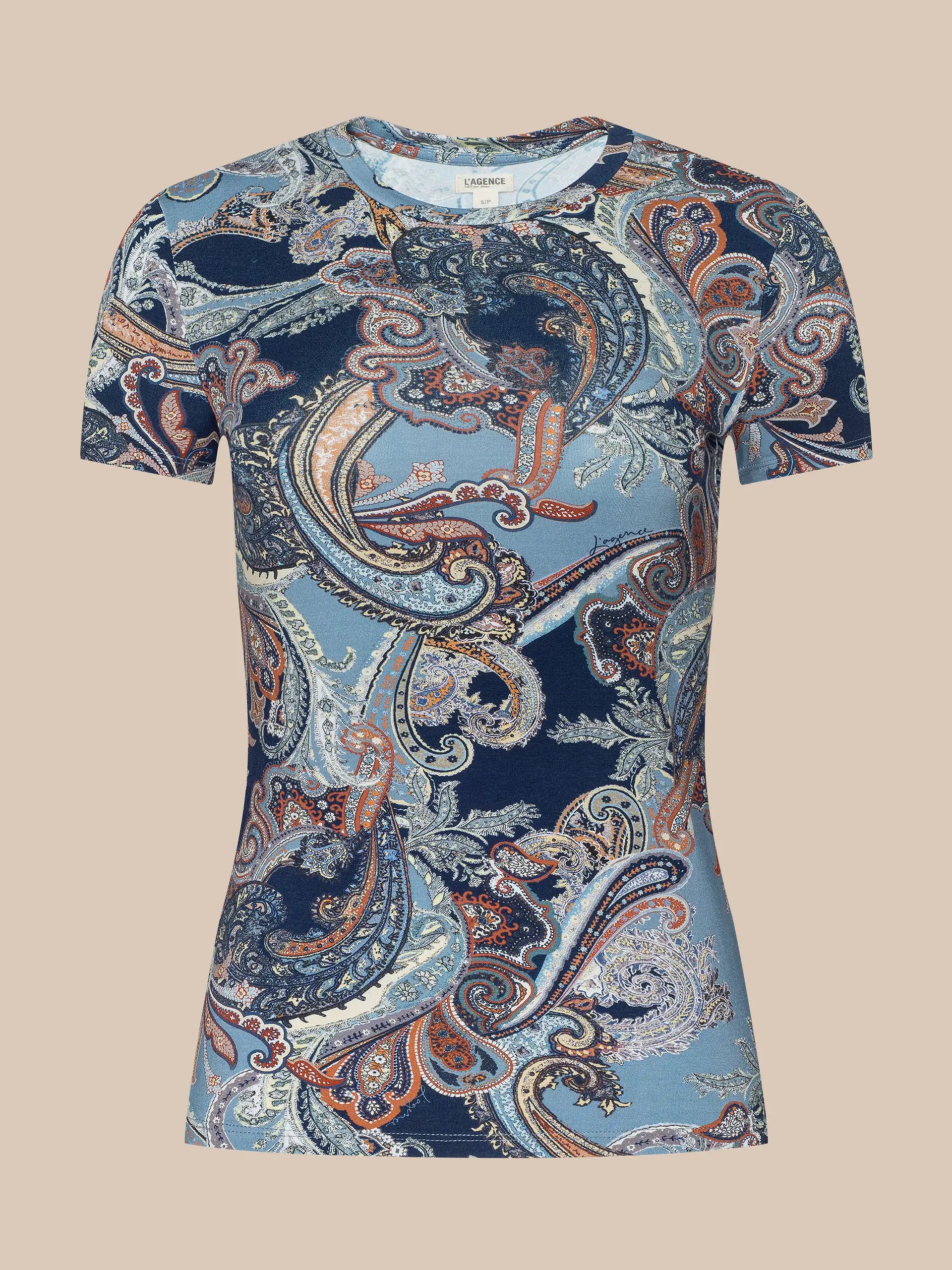 RESSI FITTED TEE IN MIDNIGHT MULTI BESARABIAN PAISLEY