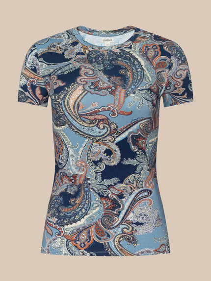 RESSI FITTED TEE IN MIDNIGHT MULTI BESARABIAN PAISLEY