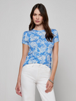 RESSI FITTED TEE IN REGATTA BLUE AND IVORY PAISLEY