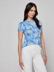 RESSI FITTED TEE IN REGATTA BLUE AND IVORY PAISLEY
