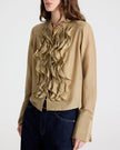 PATTI TOP IN COTTON SILK ORGANZA KELP