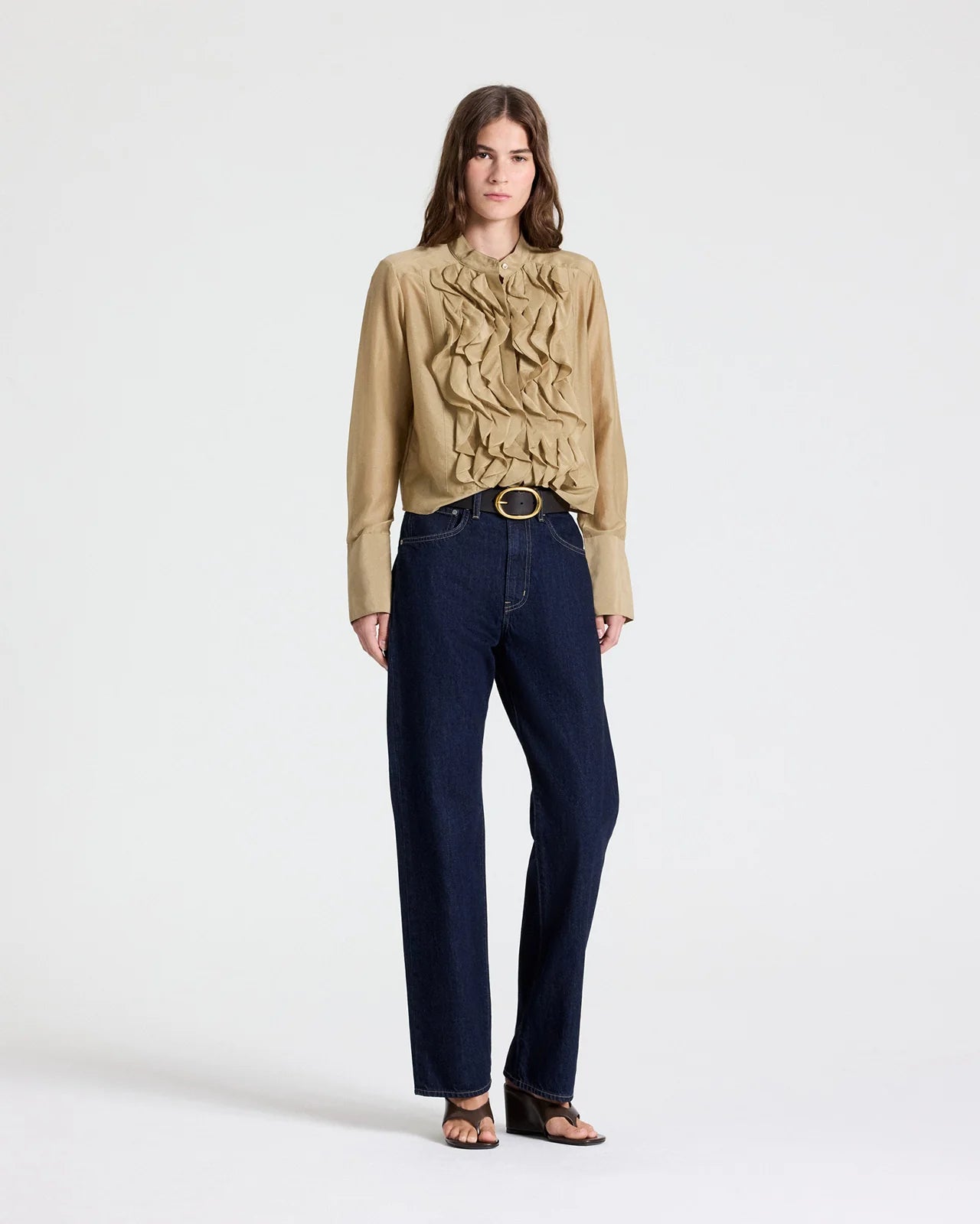 PATTI TOP IN COTTON SILK ORGANZA KELP