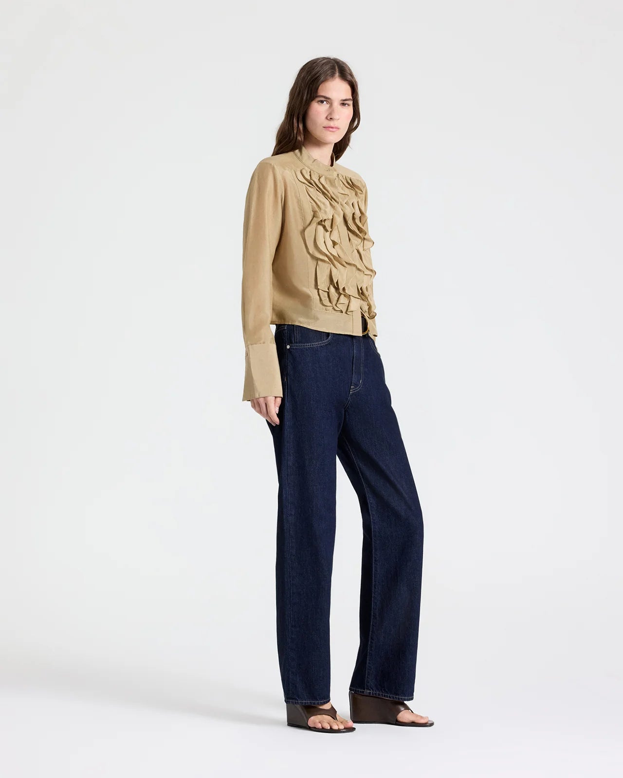 PATTI TOP IN COTTON SILK ORGANZA KELP