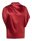 WISH YOU WOULD TOP IN WASHED SILK CHARMEUSE