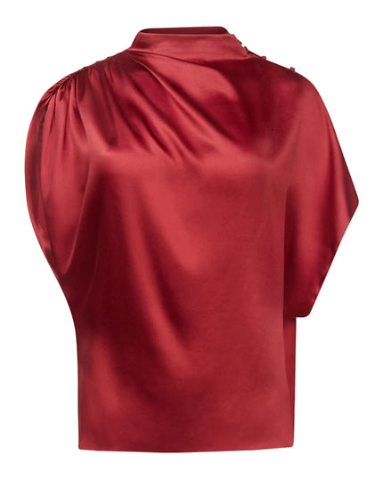 WISH YOU WOULD TOP IN WASHED SILK CHARMEUSE