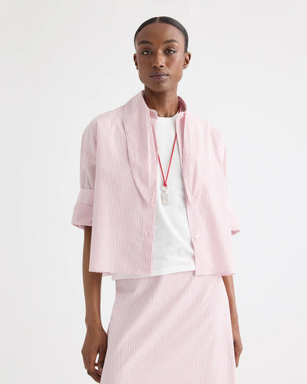 TIE ONE ON SHIRT IN COTTON STRIPES