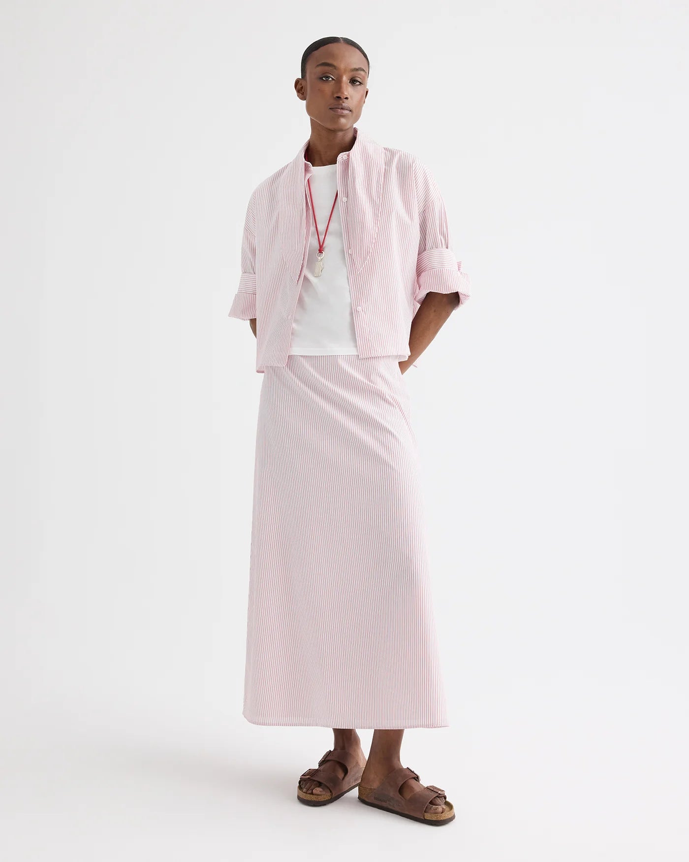 TIE ONE ON SHIRT IN COTTON STRIPES