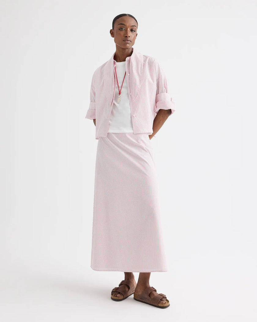 TIE ONE ON SHIRT IN COTTON STRIPES