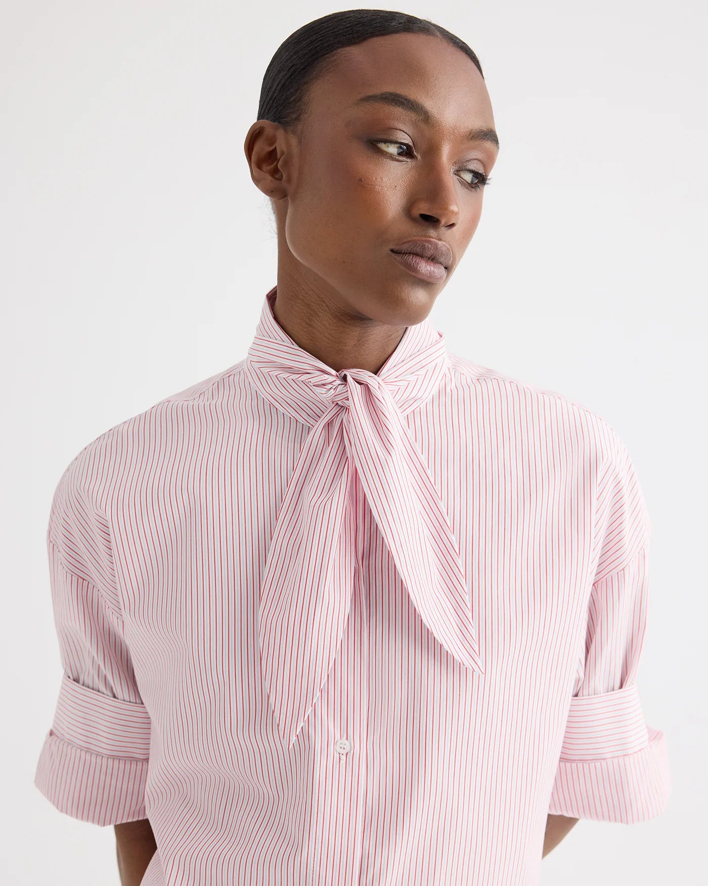 TIE ONE ON SHIRT IN COTTON STRIPES