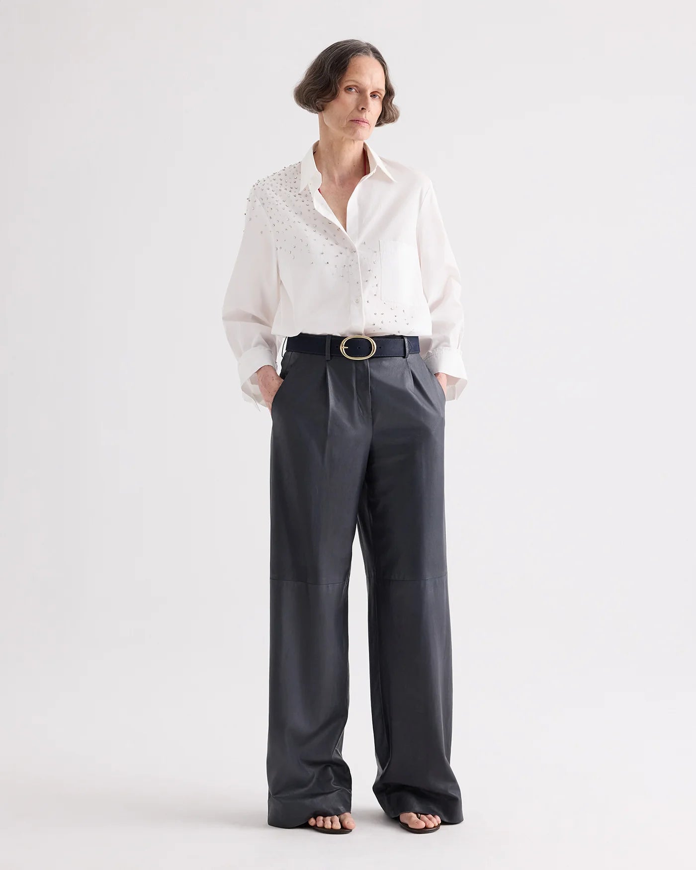 NEXT MORNING SHIRT WITH CRYSTALS IN SUPERFINE COTTON