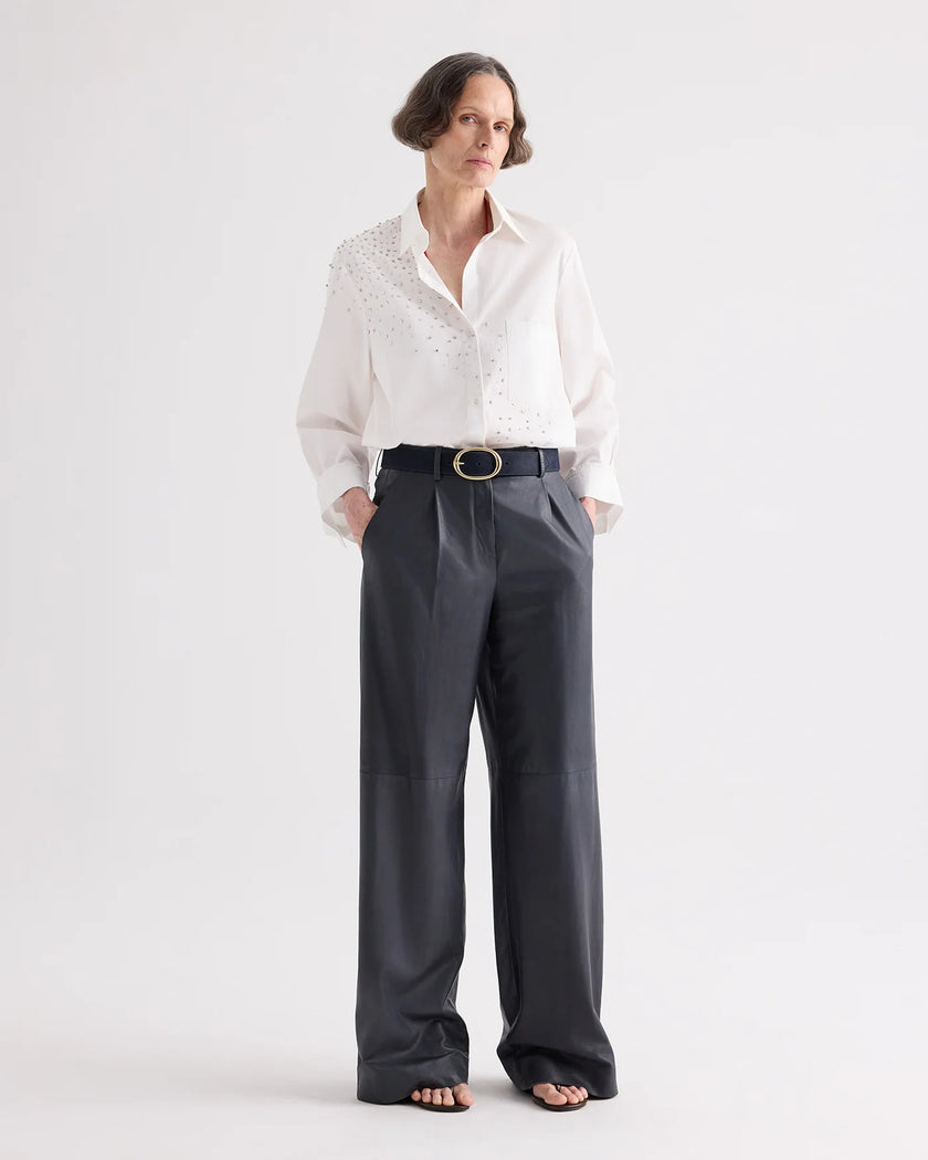 NEXT MORNING SHIRT WITH CRYSTALS IN SUPERFINE COTTON