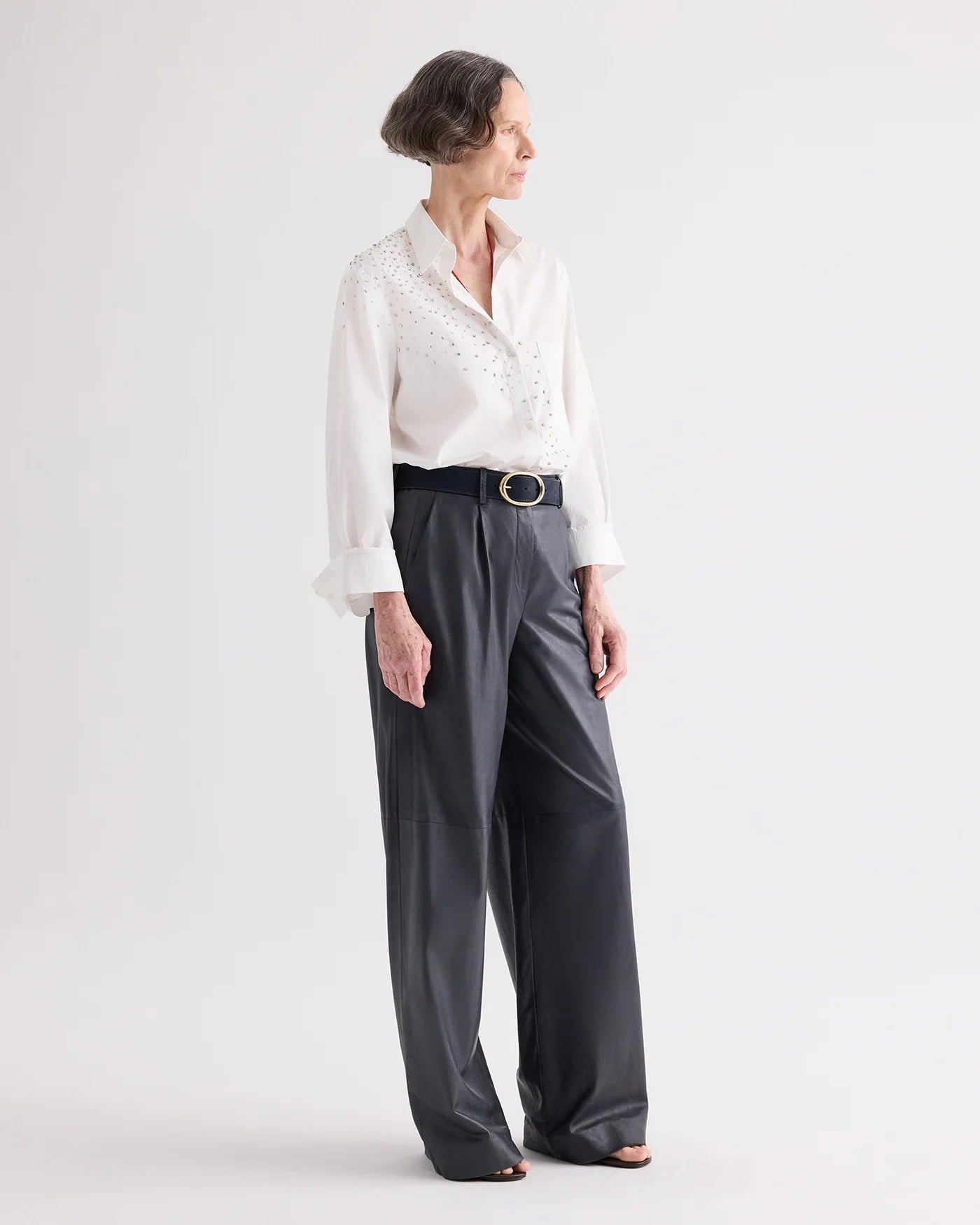 NEXT MORNING SHIRT WITH CRYSTALS IN SUPERFINE COTTON