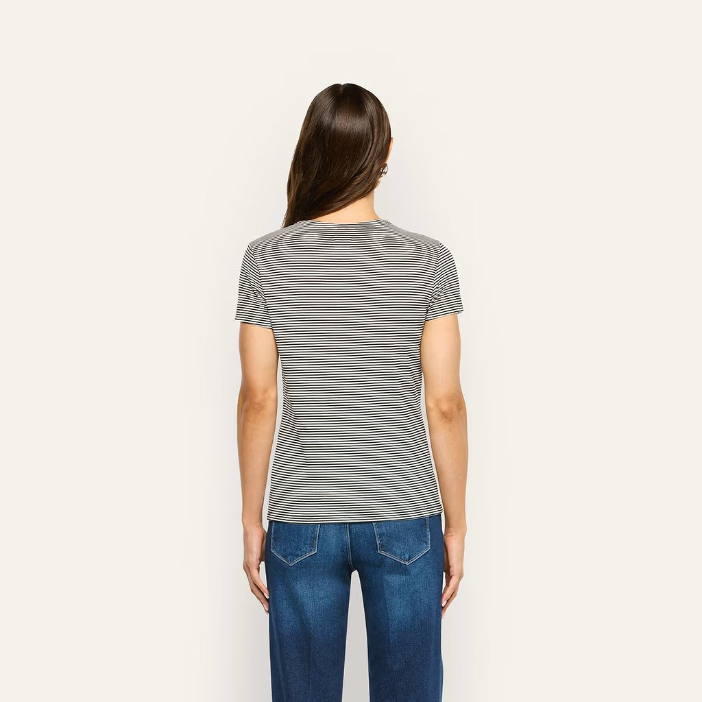 RESSI FITTED TEE IN BLACK AND WHITE STRIPE