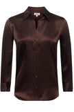 DANI SILK BLOUSE IN COFFEE BROWN