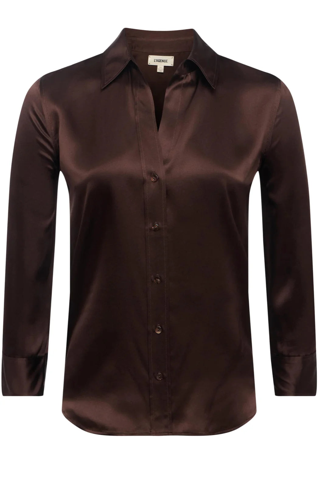 DANI SILK BLOUSE IN COFFEE BROWN