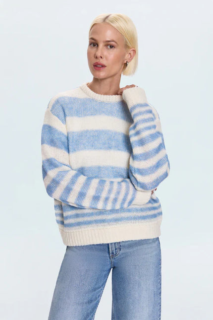 MOA STRIPED BUBBLE SWEATER IN BLUE GRADIENT STRIPE