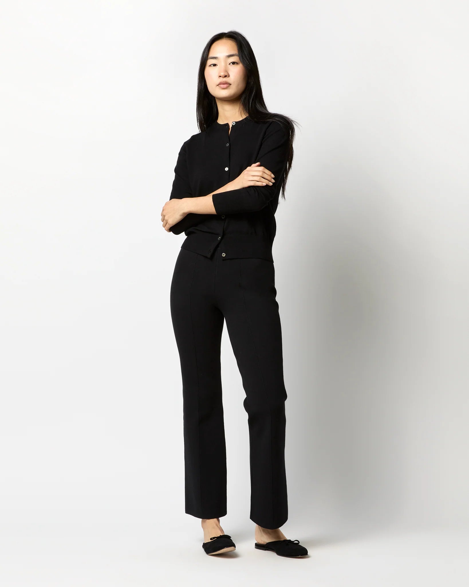 LARA KNIT FLARE CROPPED PANT
