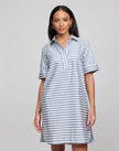 AILEEN SHORT SLEEVE STRIPE GINGHAM DRESS