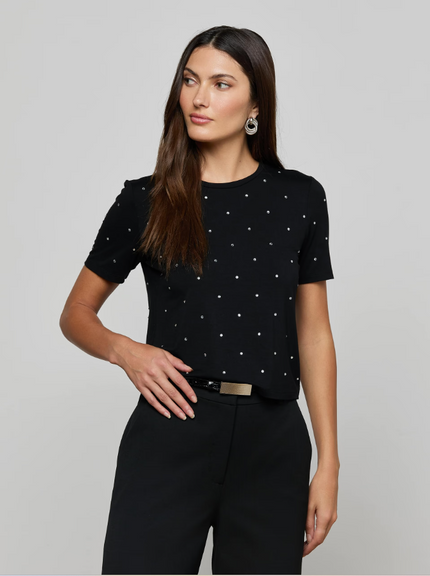 STORMY EMBELLISHED TEE IN BLACK