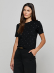 STORMY EMBELLISHED TEE IN BLACK