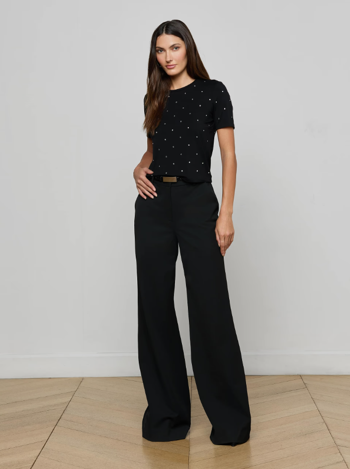 STORMY EMBELLISHED TEE IN BLACK