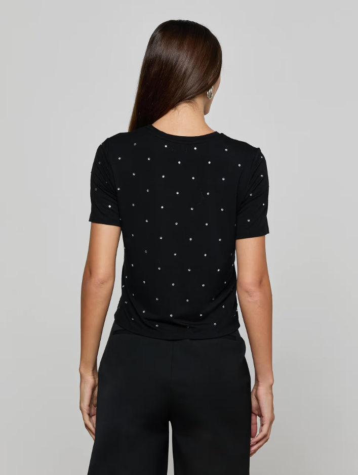 STORMY EMBELLISHED TEE IN BLACK