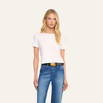 STORMY CROPPED COTTON TEE IN WHITE